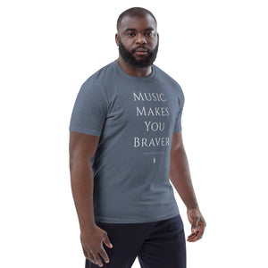 Image Title 'Music Makes You Braver' Classic Organic Cotton T-shirt