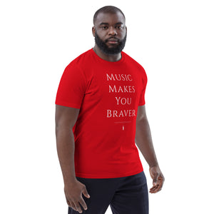 Image Title 'Music Makes You Braver' Classic Organic Cotton T-shirt