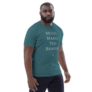 Image Title 'Music Makes You Braver' Classic Organic Cotton T-shirt