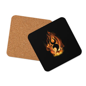 TSFH Icon in Flames Cork-back coaster